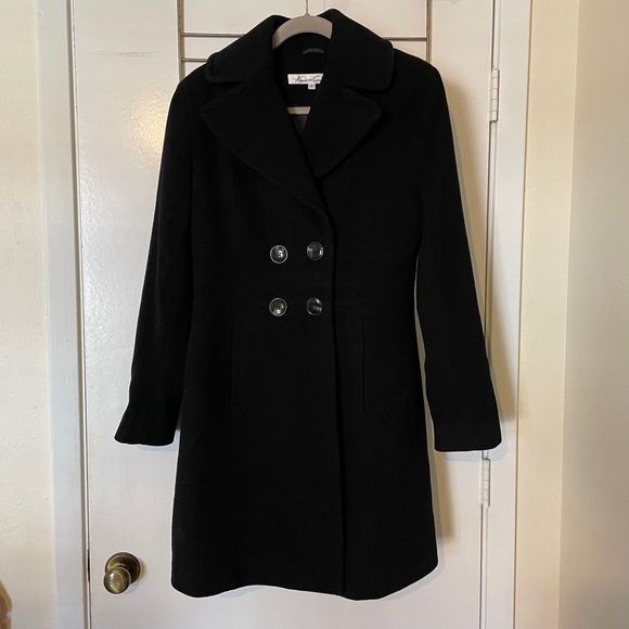 NWOT Kenneth Cole black wool notch collar coat - Picture 1 of 6